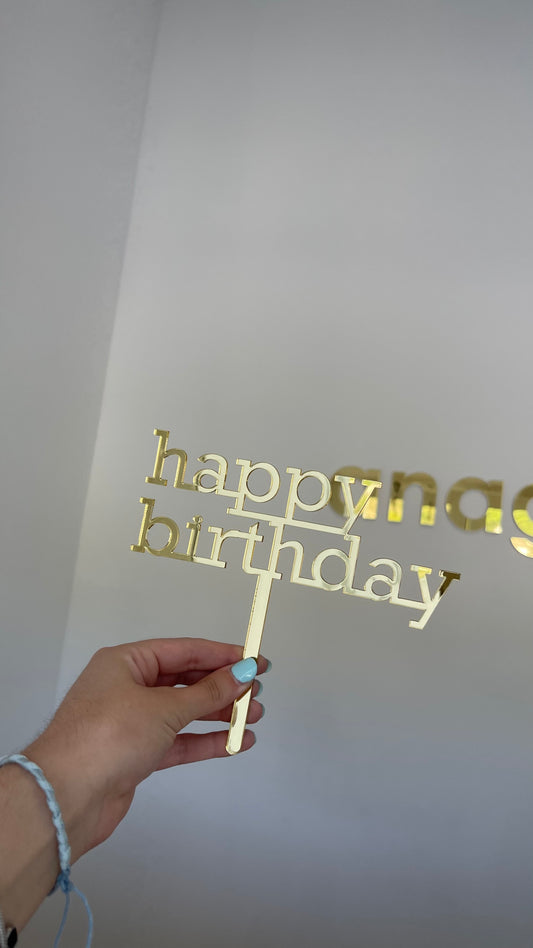 Paquete de 10 cake toppers Happy Birthday